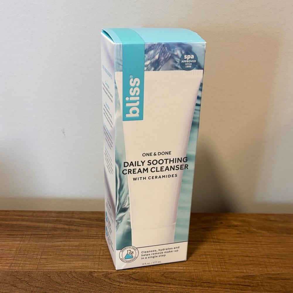 Bliss one and done daily soothing cream cleanser with ceramides NEW 6fl oz